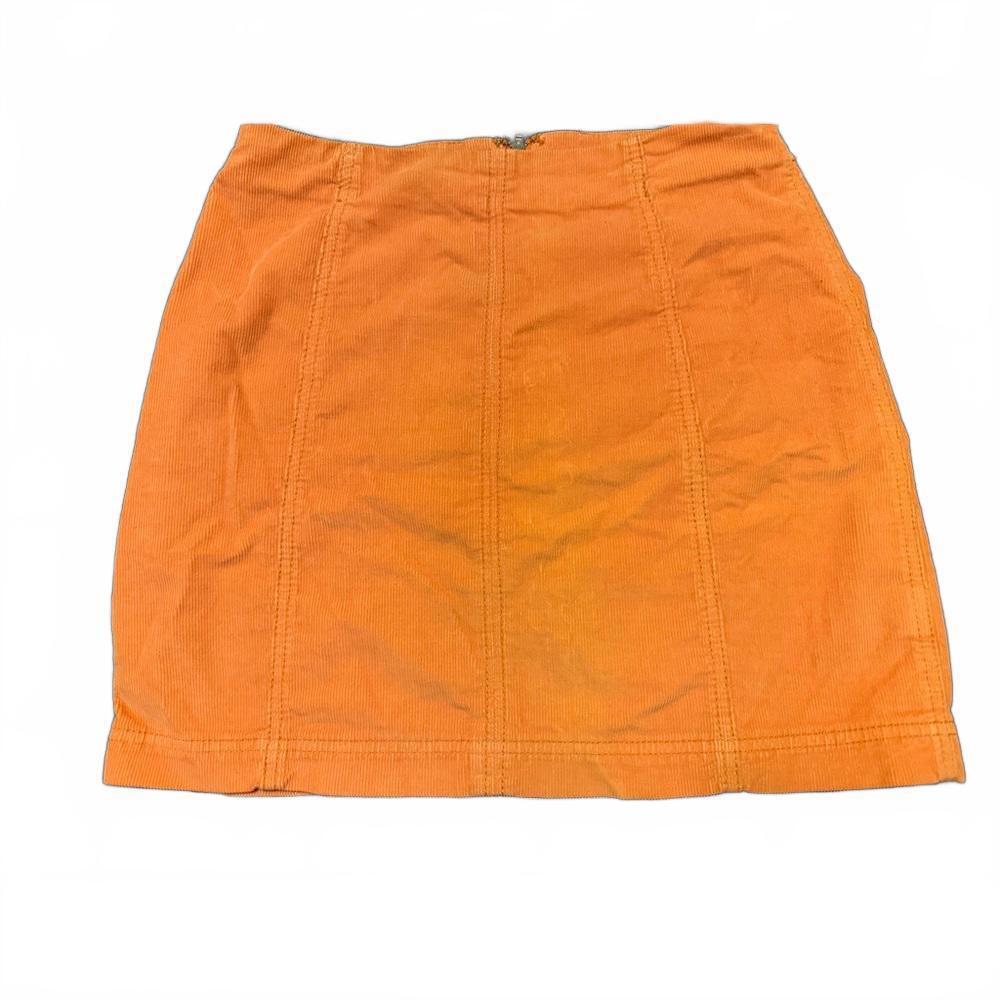 FREE PEOPLE women Corduroy mini skirt Tangerine orange cotton sz 4